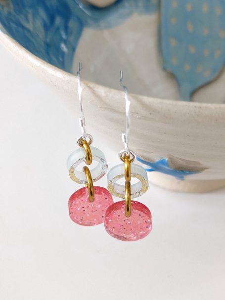 mini double circle earrings